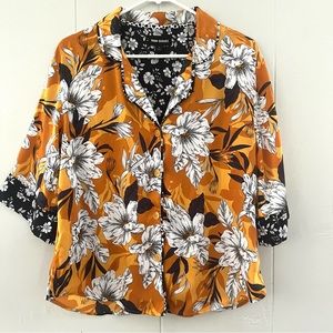 Room Service yellow floral pajama top